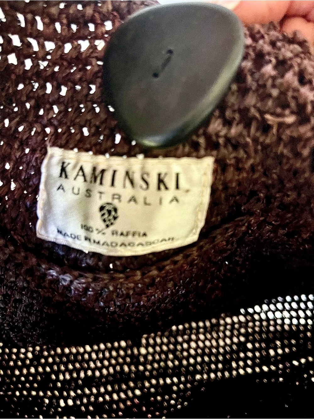 NWOT - Helen Kaminski Dark Brown Handwoven Shoulder Bag Large Rolled Handles - Picture 8 of 9